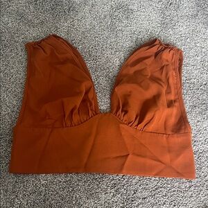 Rust Orange Sleeveless Top